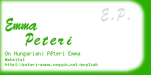 emma peteri business card